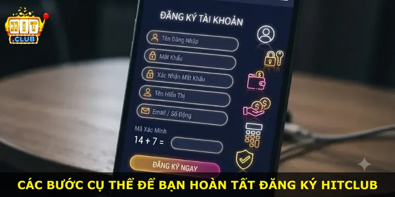Các bước cụ thể để bạn hoàn tất đăng ký Hitclub