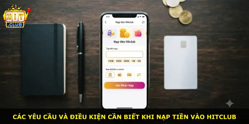 Các yêu cầu và điều kiện cần biết khi nạp tiền vào Hitclub