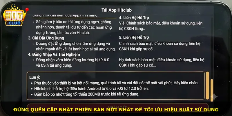 Đừng quên cập nhật phiên bản mới nhất để tối ưu hiệu suất sử dụng