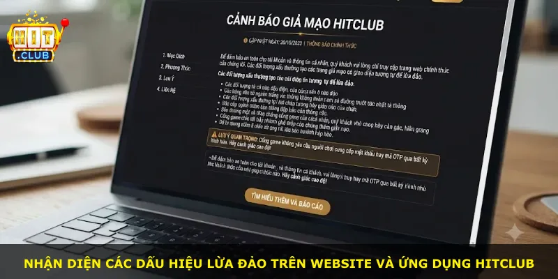 Nhận diện các dấu hiệu lừa đảo trên website và ứng dụng Hitclub