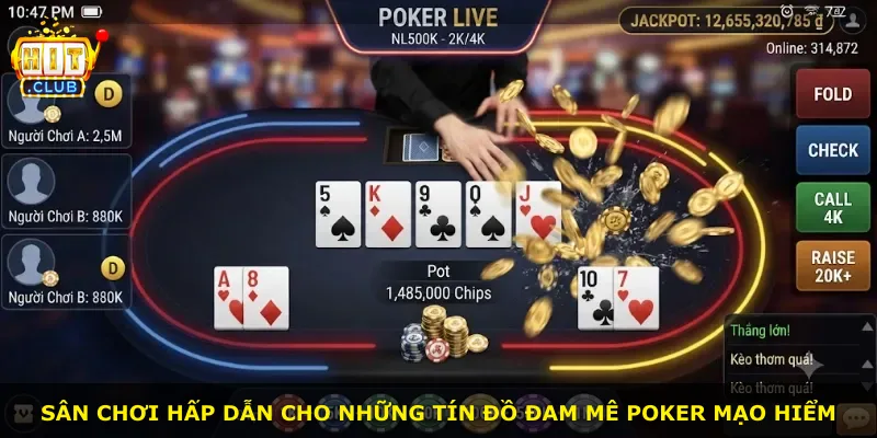 Sân chơi hấp dẫn cho những tín đồ đam mê poker mạo hiểm